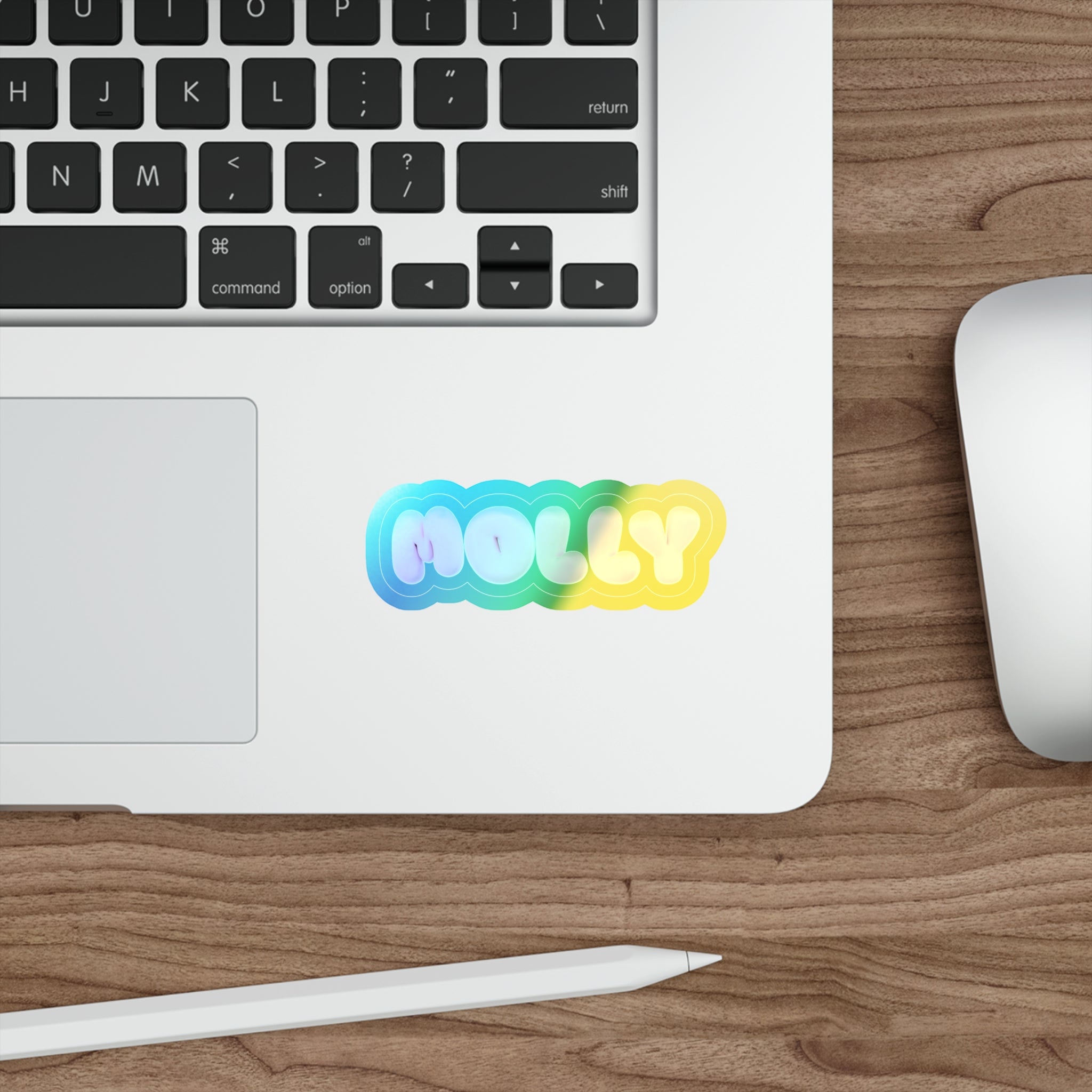 Holographic Bubble Letter Die-Cut Sticker — Customizable