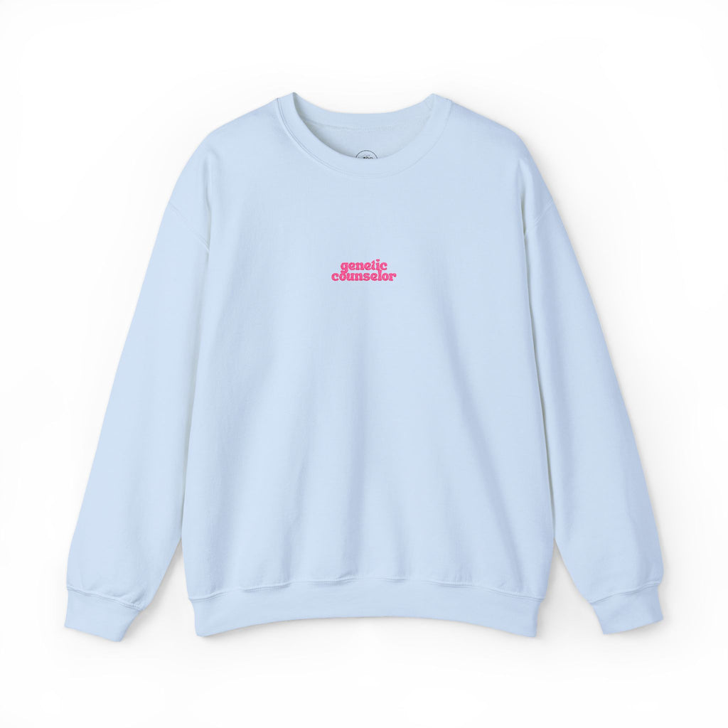 Genetic Counselor Retro Pink Script Embroidered Crewneck Sweatshirt