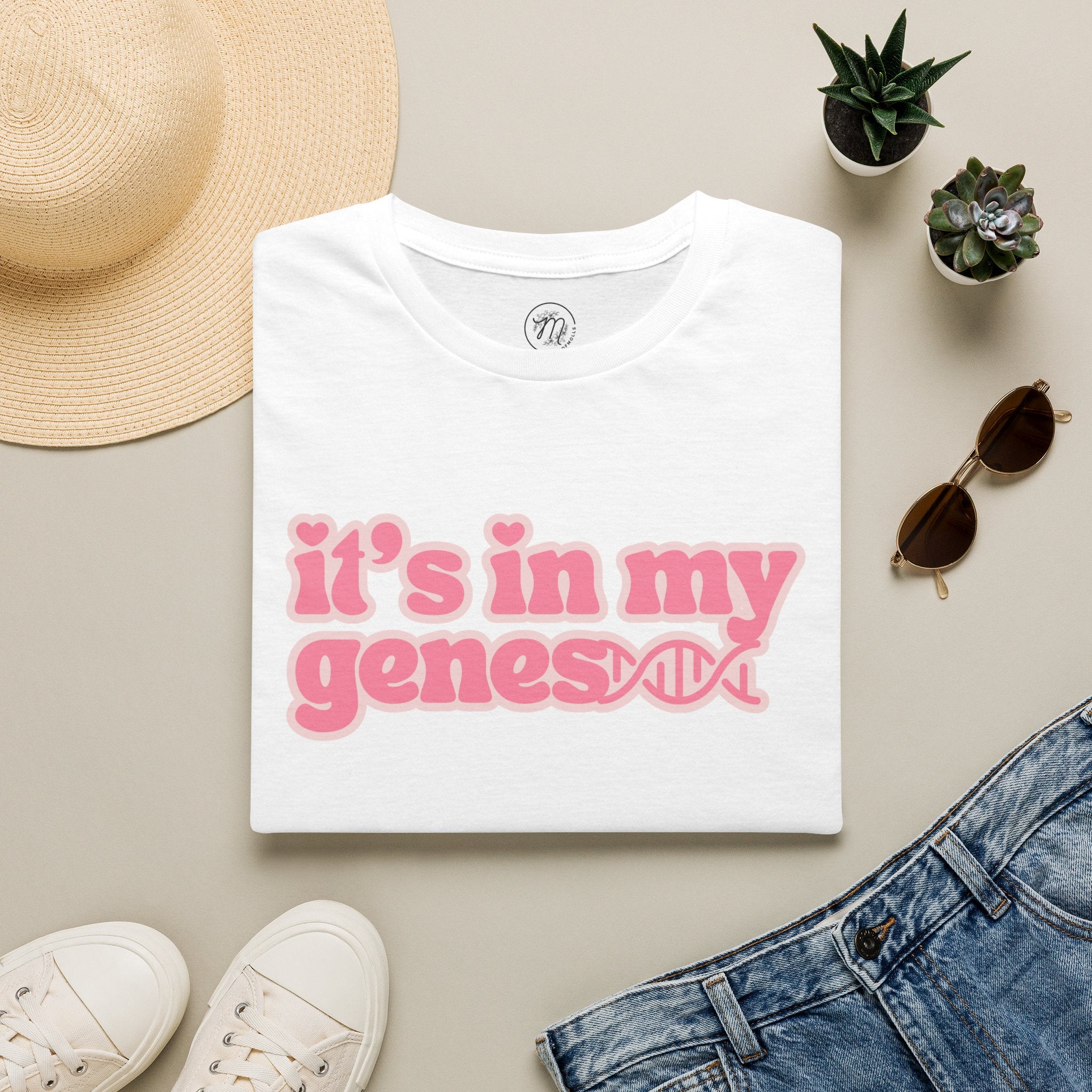 It’s In My Genes T-Shirt — Pink Retro DNA Graphic Tee