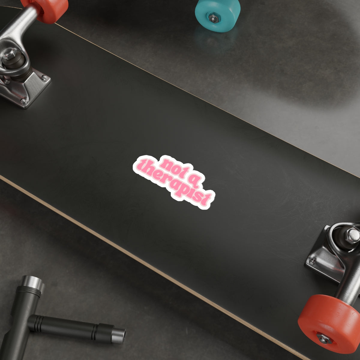 Not a Therapist Die-Cut Sticker — Pink Retro Text Sticker