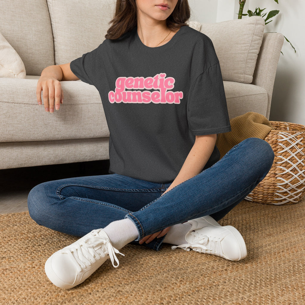 Genetic Counselor Graphic Tee — Pink Retro Script
