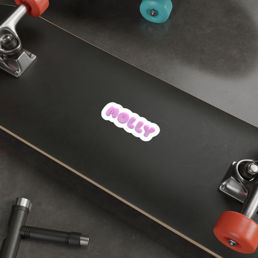 Customizable Name Die-Cut Sticker — Puffy Pink Bubble Letter