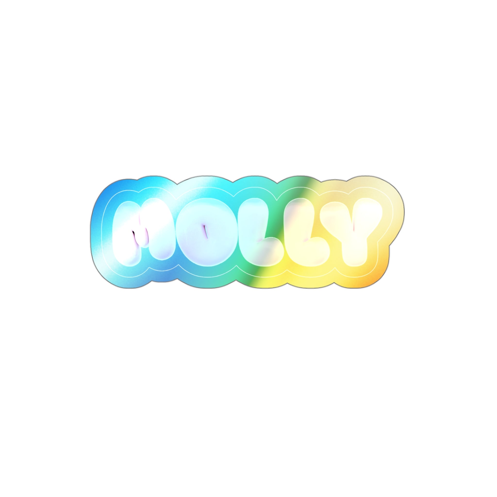 Holographic Bubble Letter Die-Cut Sticker — Customizable