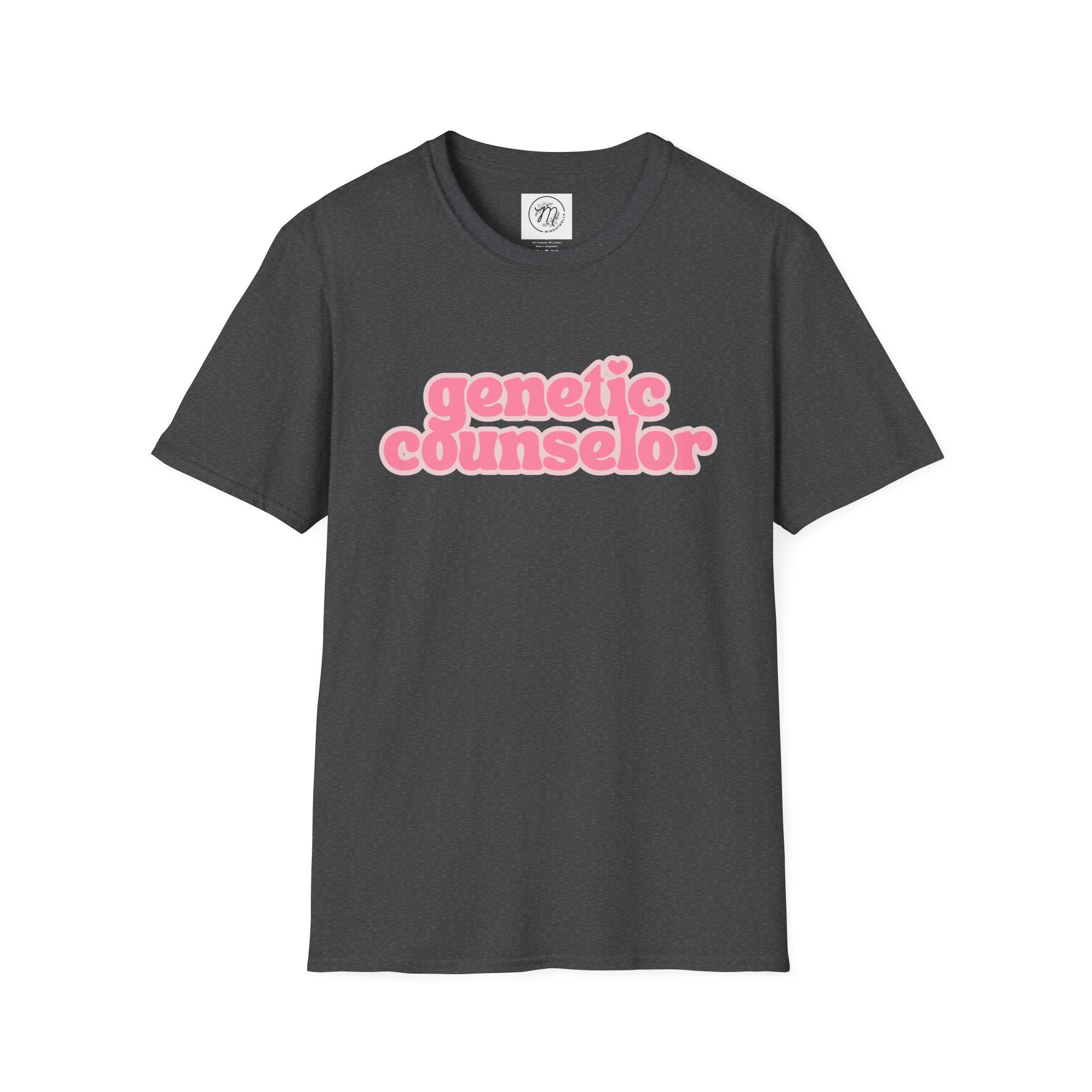 Genetic Counselor Graphic Tee — Pink Retro Script