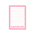 Important Shit Pink Notepad — Lined Sticky Note Pad for To‑Do Lists & Reminders