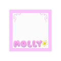Personalized Name Pink Sticky Notes — Cute Puffy Lettering with Star