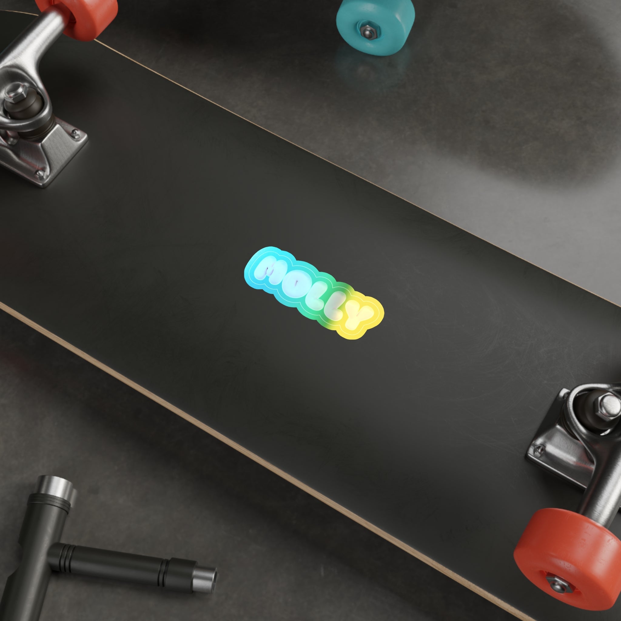 Holographic Bubble Letter Die-Cut Sticker — Customizable