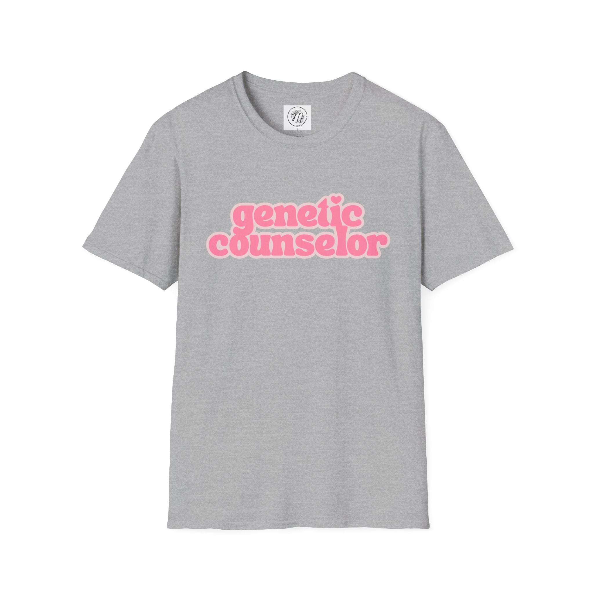 Genetic Counselor Graphic Tee — Pink Retro Script