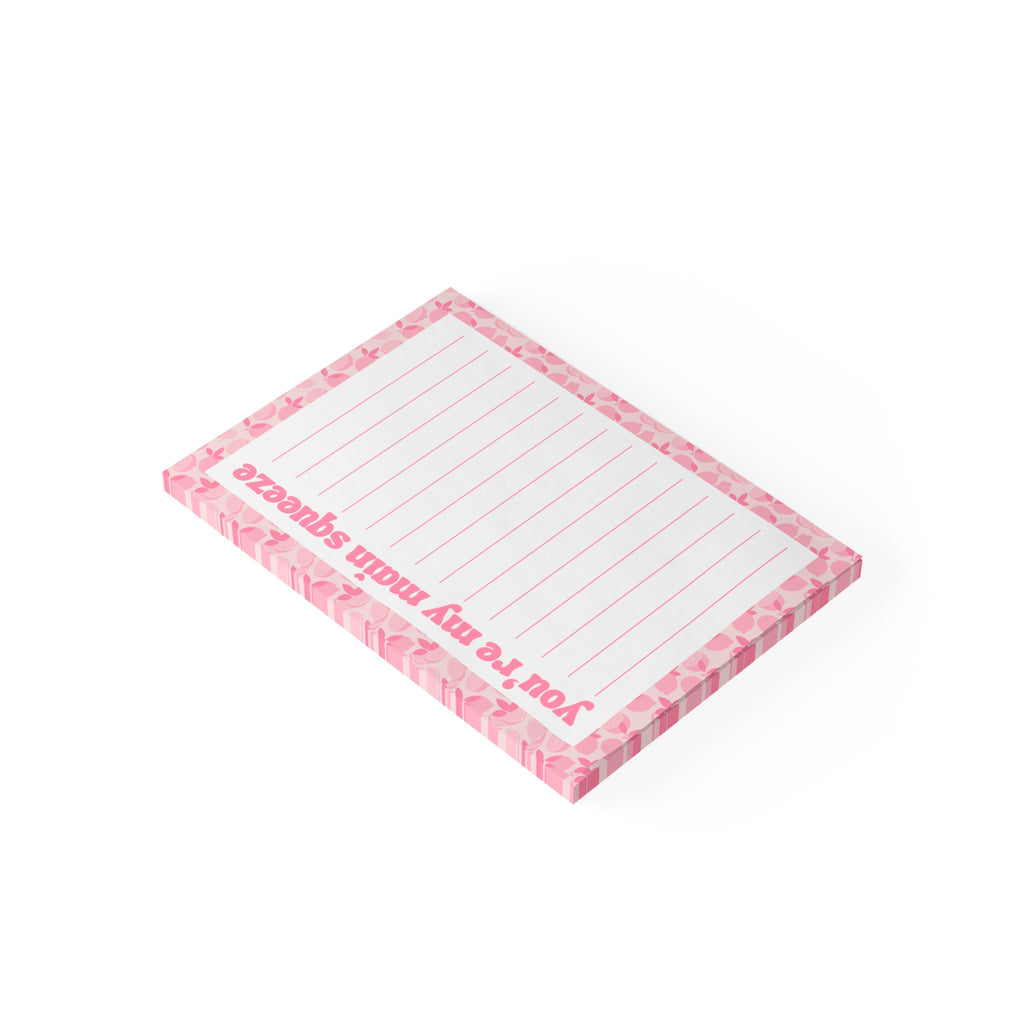 Pink Lemon Lined Sticky Notes — "You're My Main Squeeze"