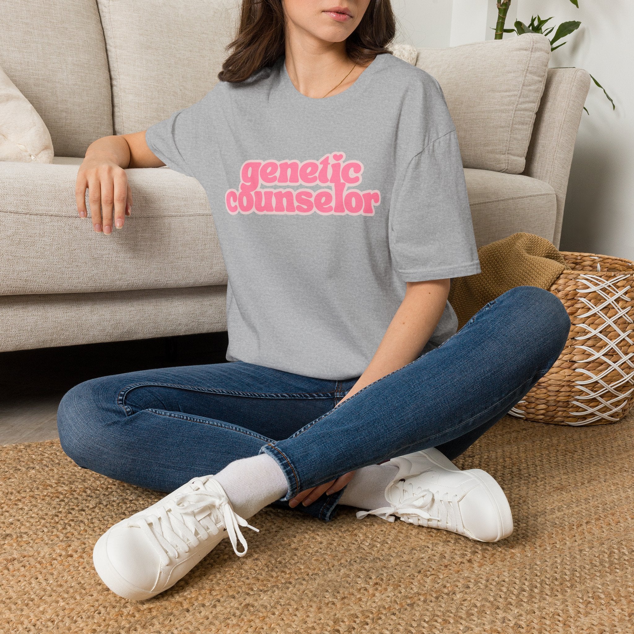 Genetic Counselor Graphic Tee — Pink Retro Script