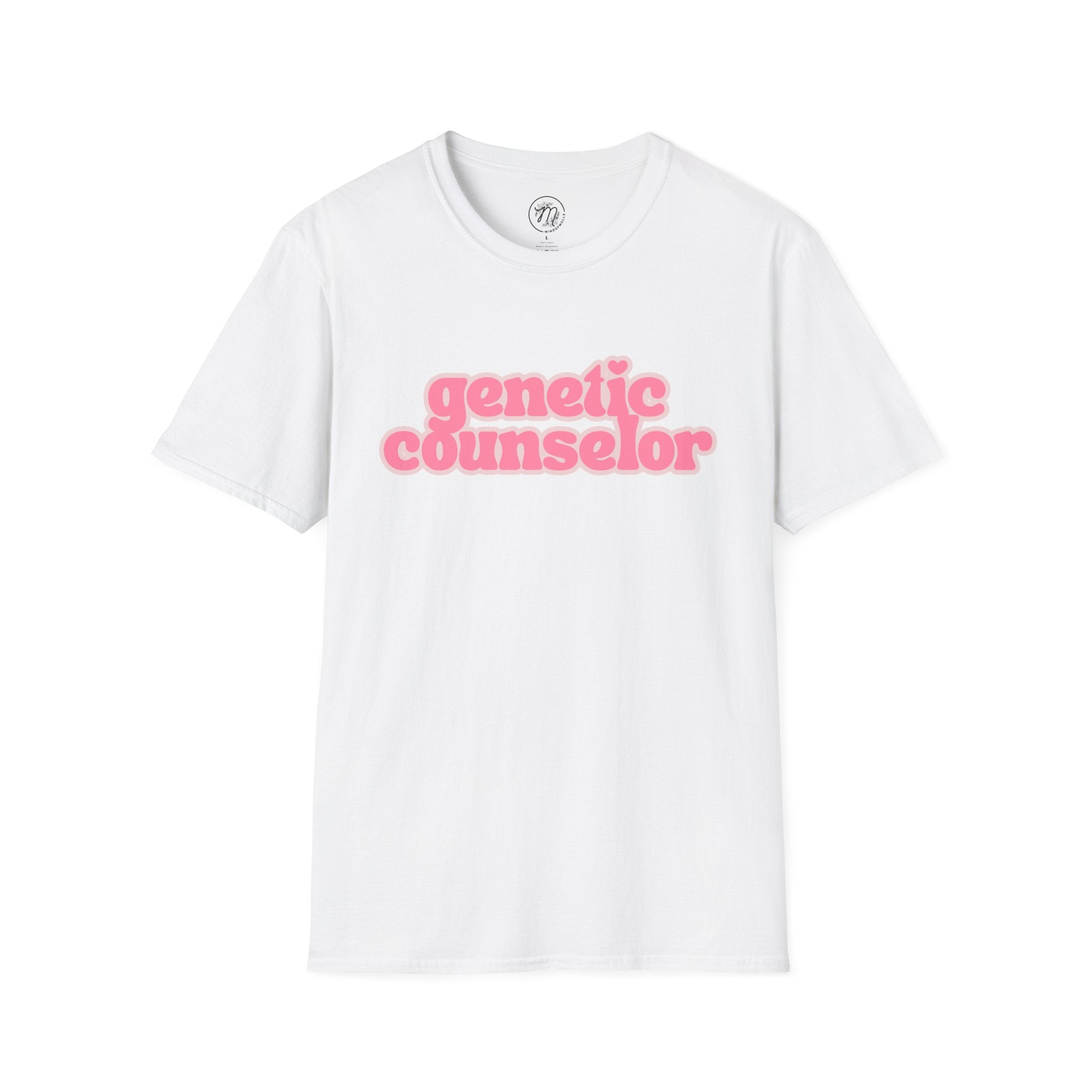 Genetic Counselor Graphic Tee — Pink Retro Script