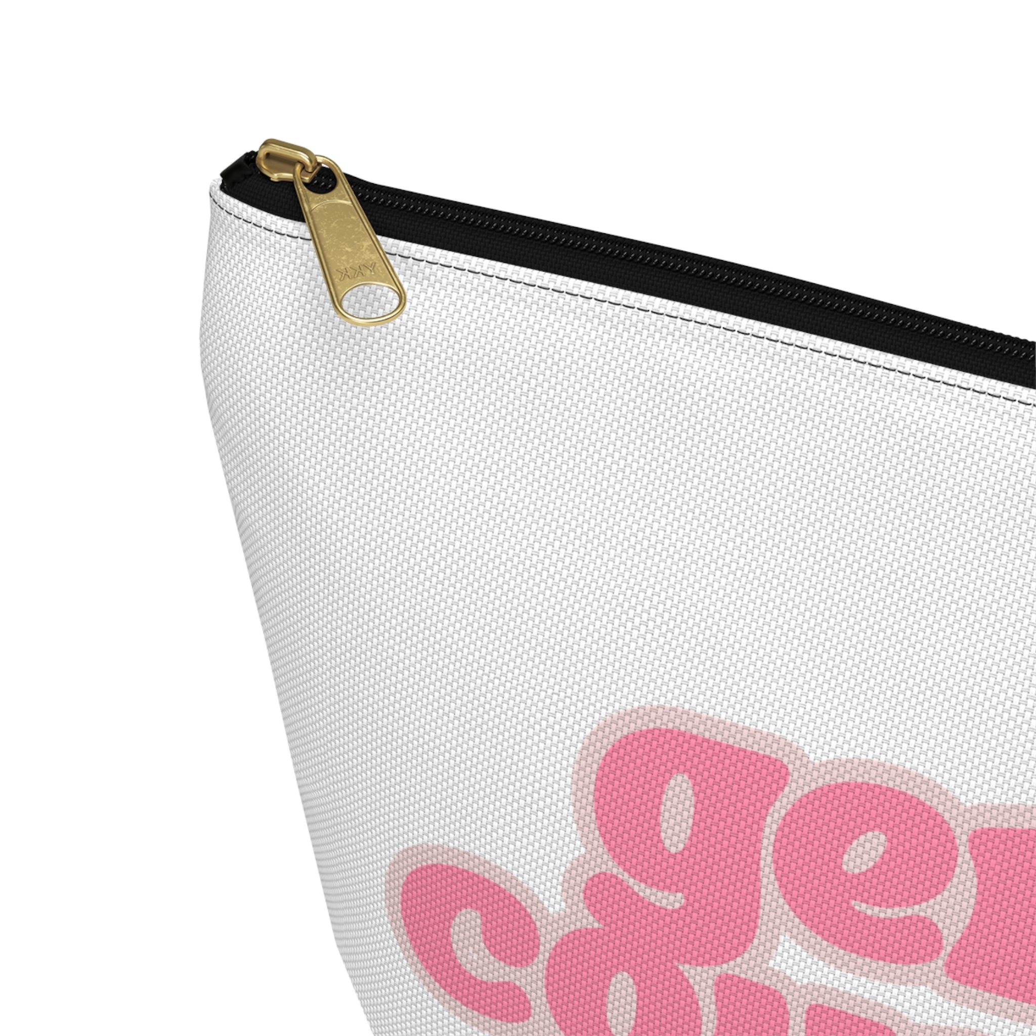 Genetic Counselor Accessory Pouch — Pink Retro Text Makeup Bag