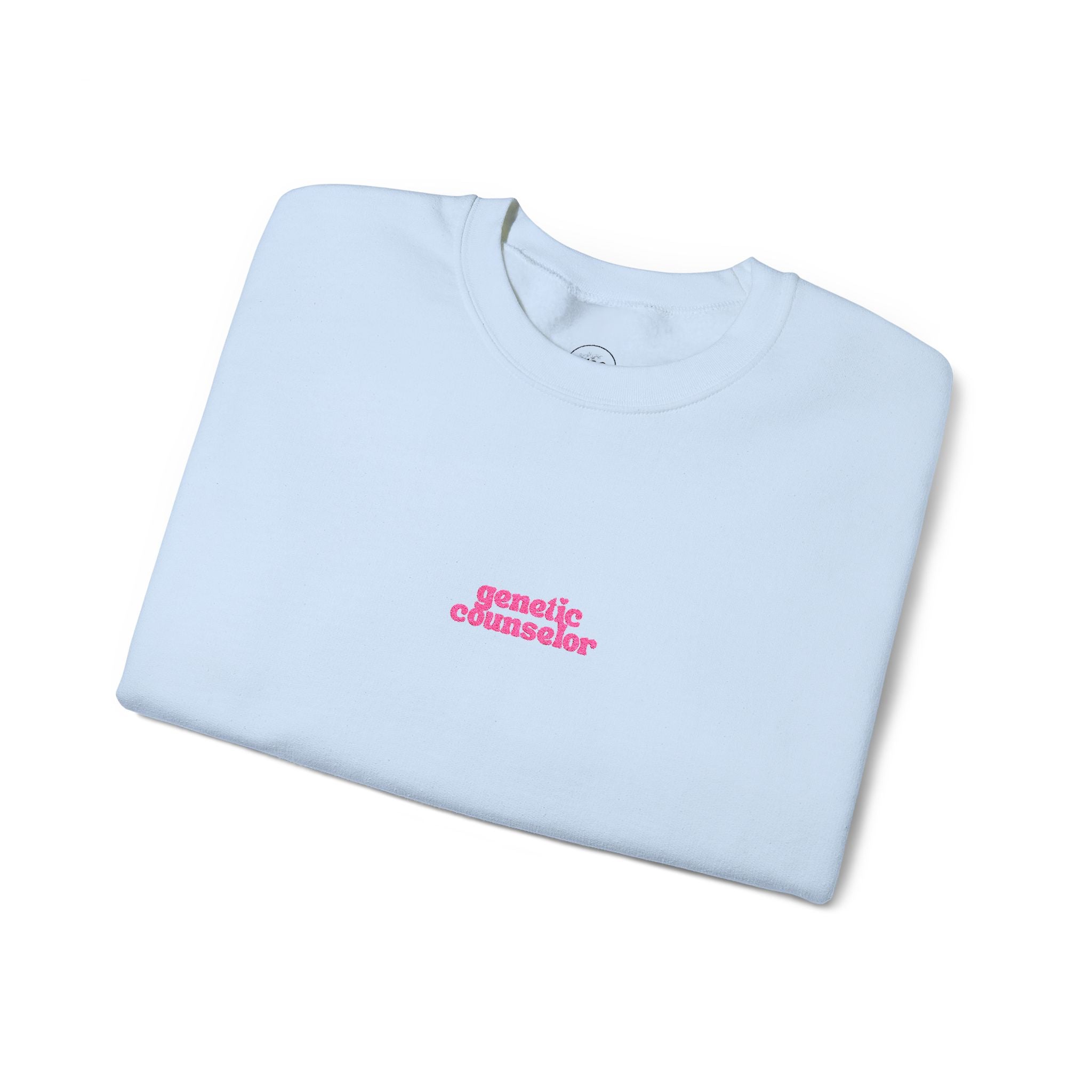 Genetic Counselor Retro Pink Script Embroidered Crewneck Sweatshirt