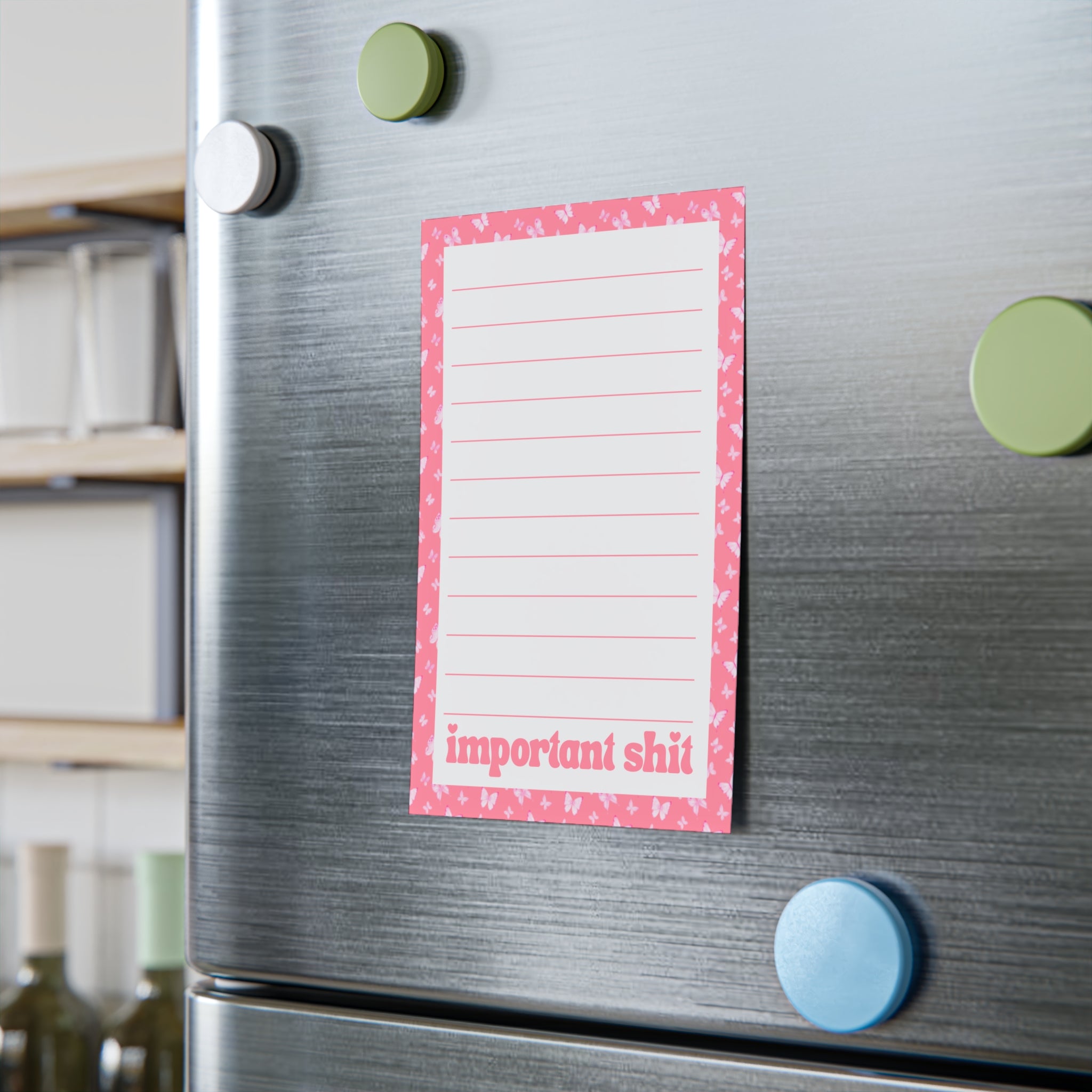 Important Shit Pink Notepad — Lined Sticky Note Pad for To‑Do Lists & Reminders