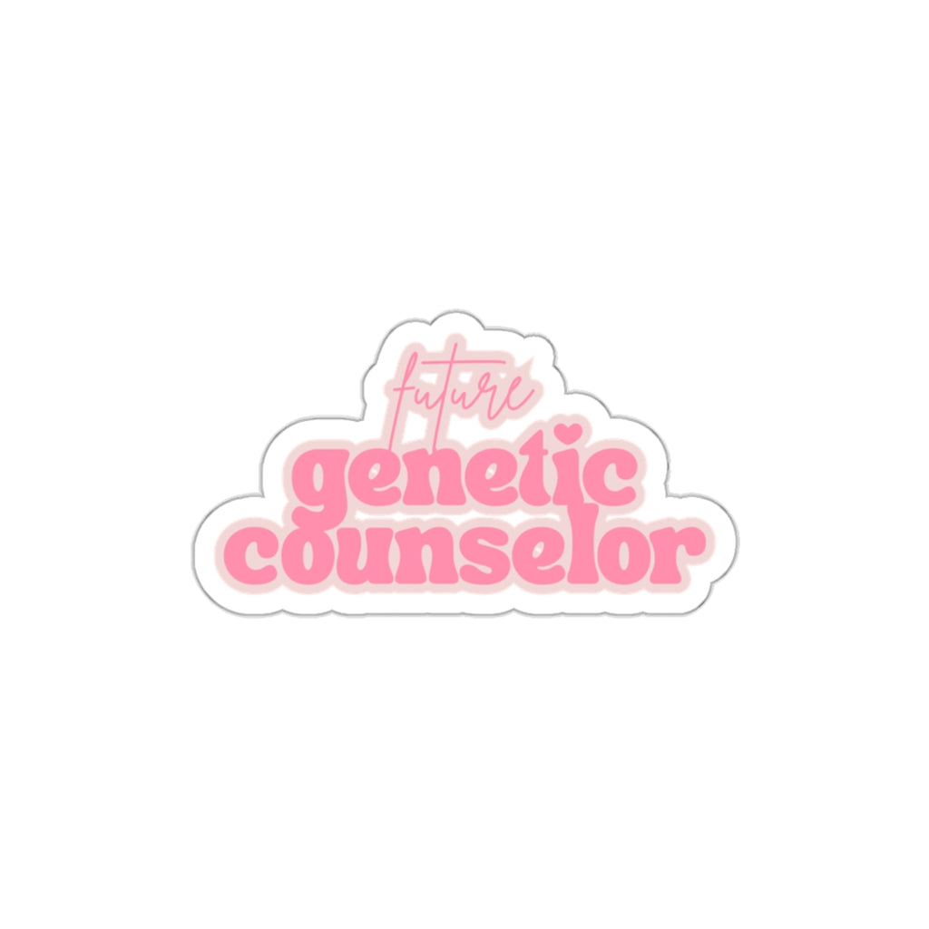 Future Genetic Counselor Die-Cut Sticker — Pink Retro Script