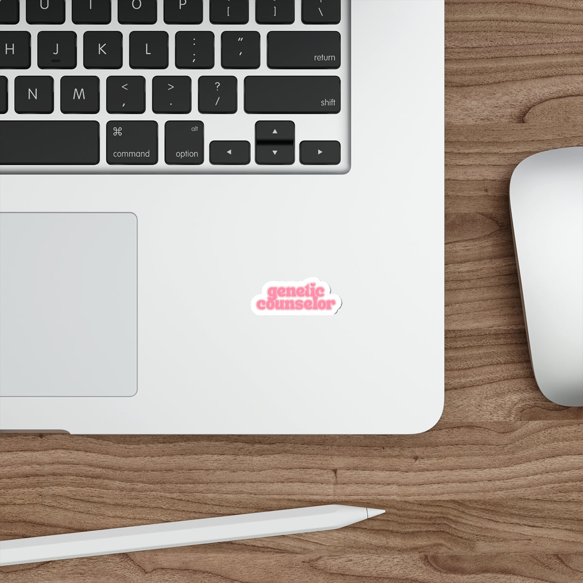 Genetic Counselor Die-Cut Sticker — Pink Retro Script
