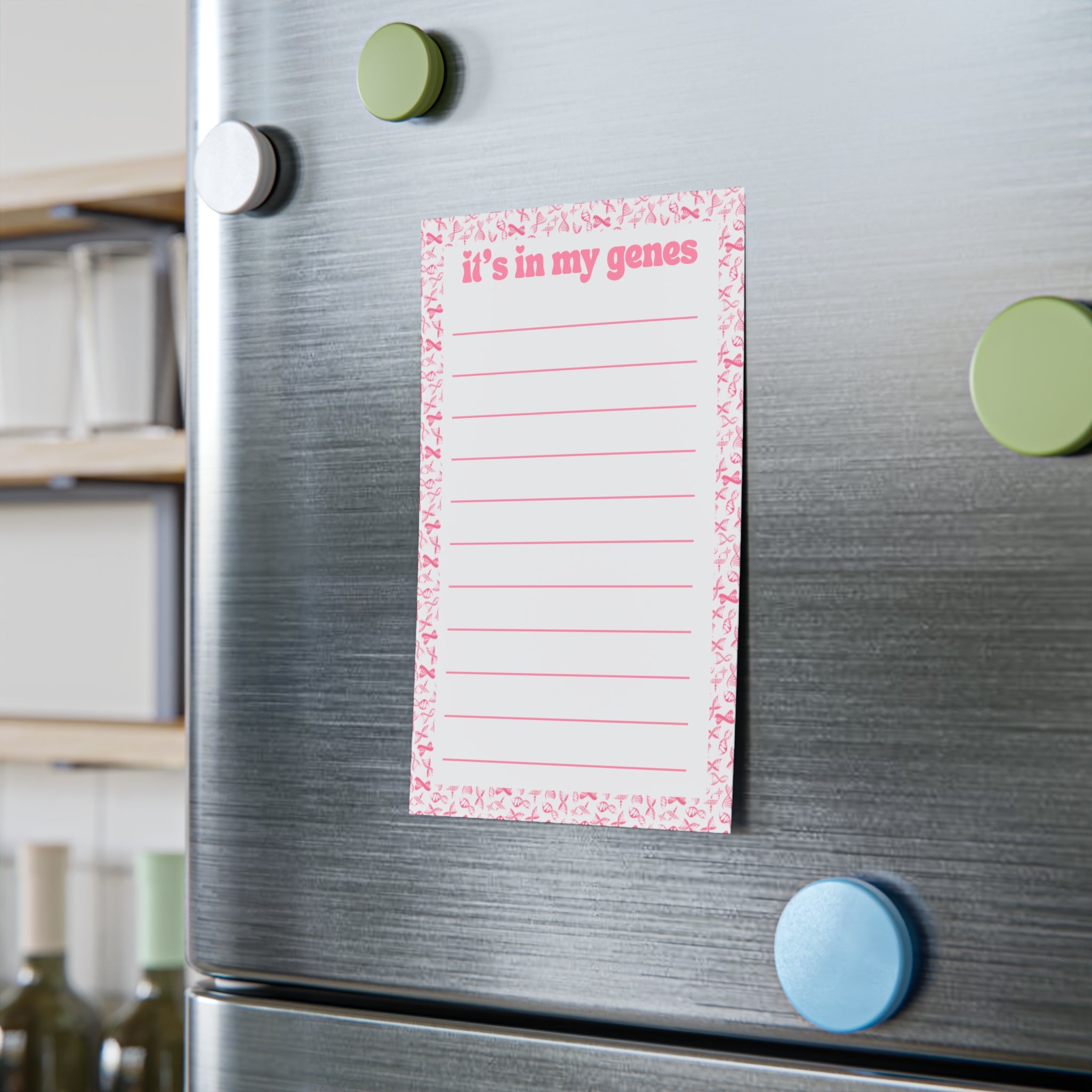 Pink "It's In My Genes" Lined Note Pad — Cute Genetics Sticky Notes