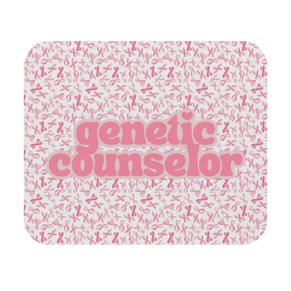 Genetic Counselor Pink Ribbon DNA Mouse Pad