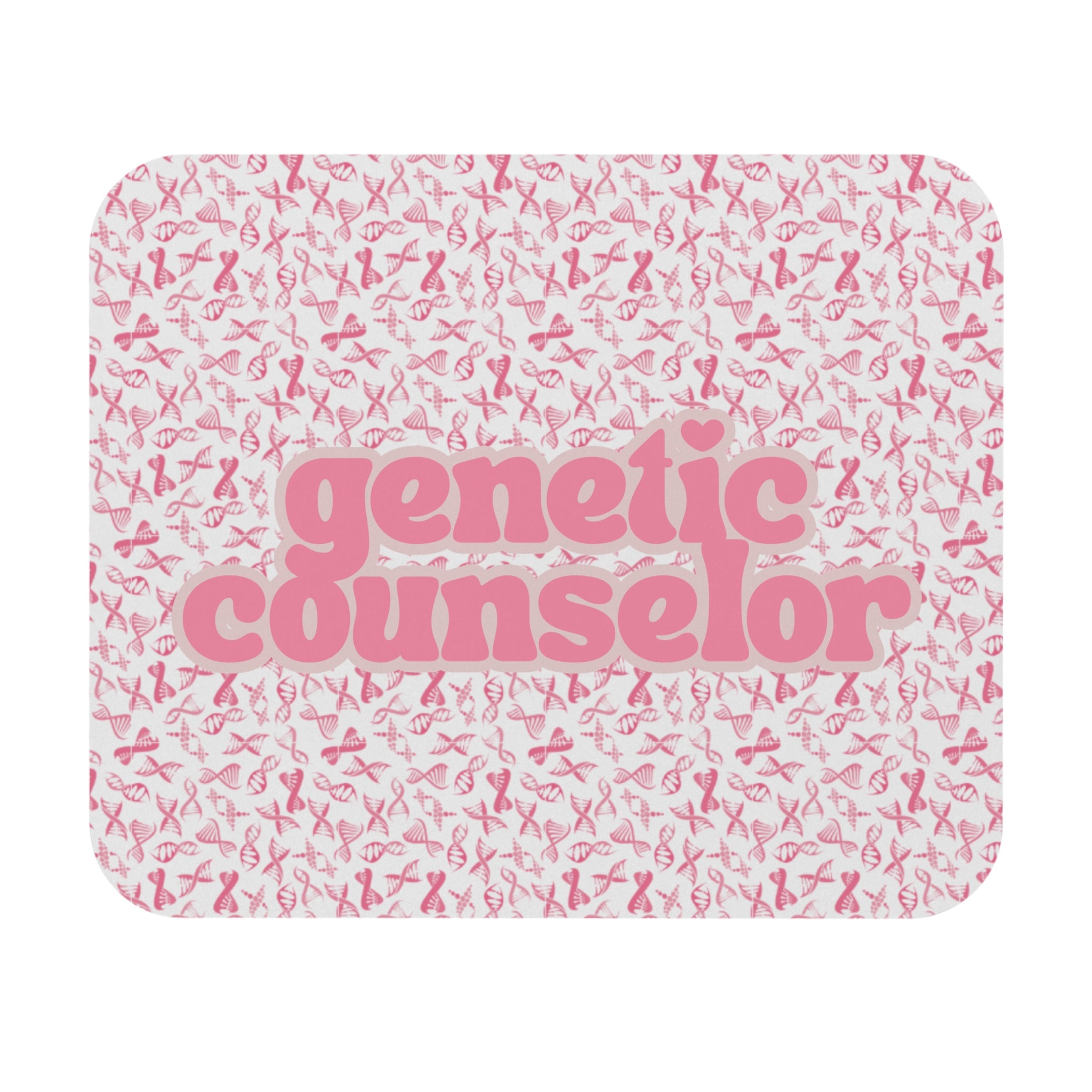 Genetic Counselor Pink Ribbon DNA Mouse Pad