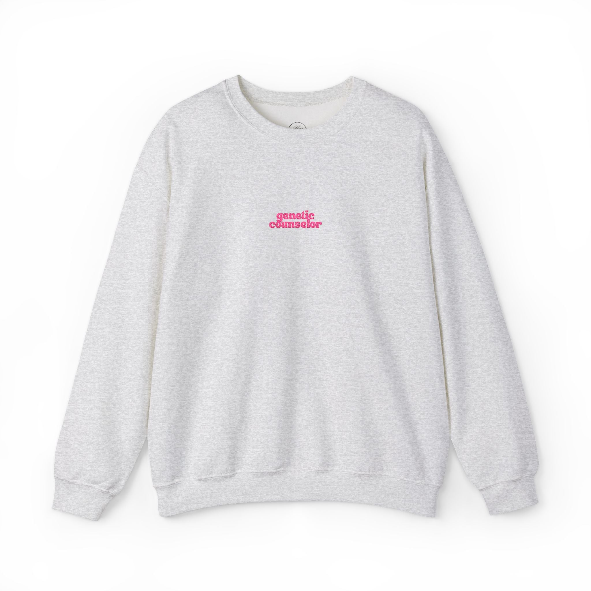 Genetic Counselor Embroidered Crewneck Sweatshirt - Pink