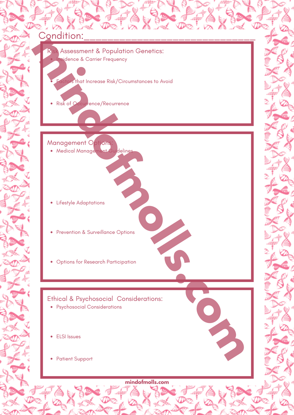 Digital Genetic Condition Study Guide